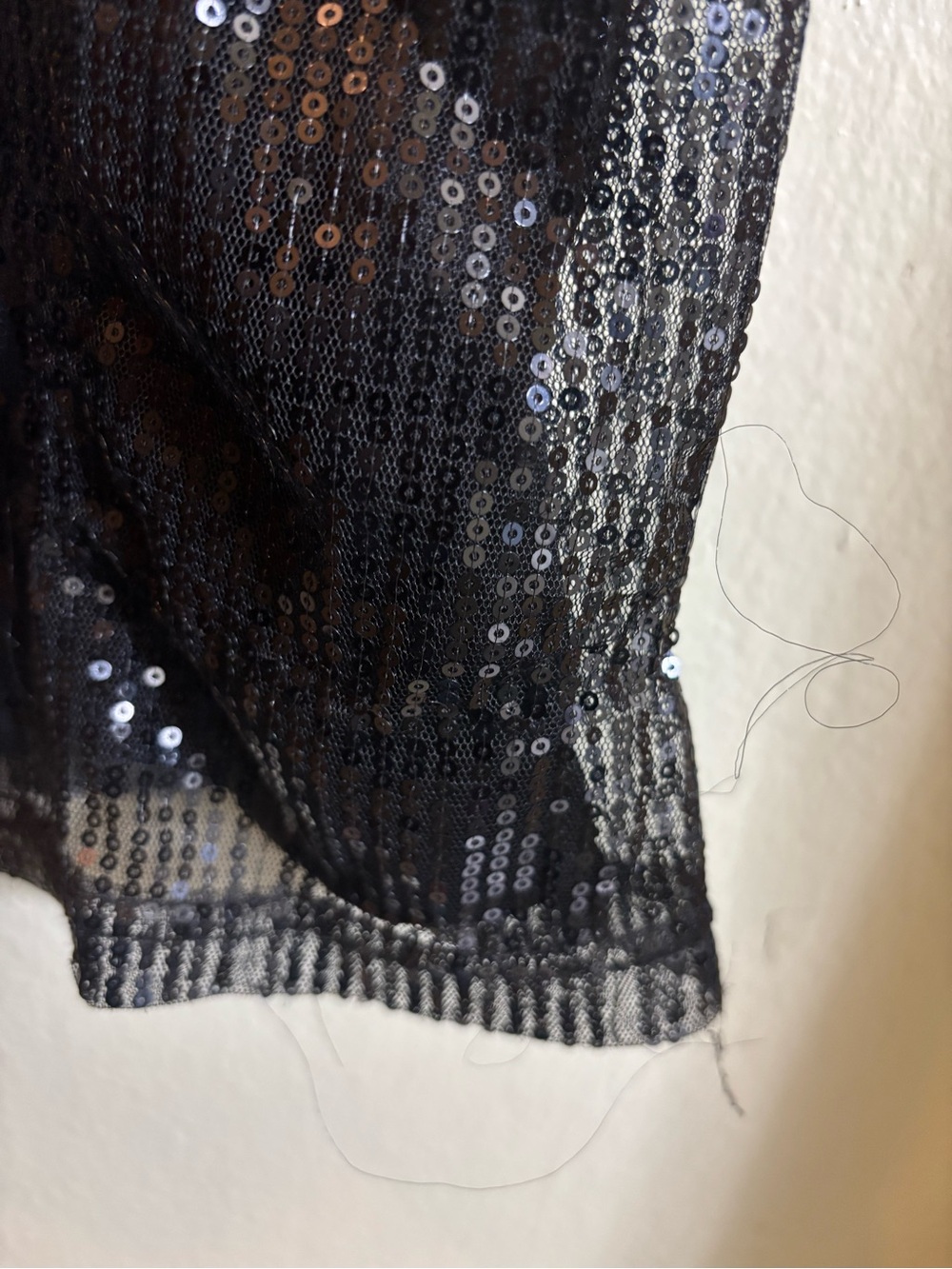 Black Sequin 'EXPENSIVE' Tunic Top/dress - Picture 8 of 9